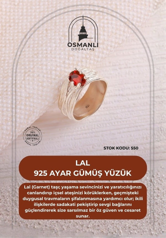 Lal 925 Ayar Gümüş Yüzük (SK:550)