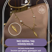 İnci Doğal Taş Gümüş Kolye