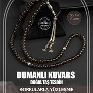 Dumanlı Kuvars Doğal Taş Tesbih 99luk - 6mm
