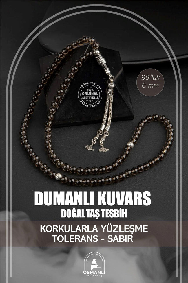 Dumanlı Kuvars Doğal Taş Tesbih 99luk - 6mm