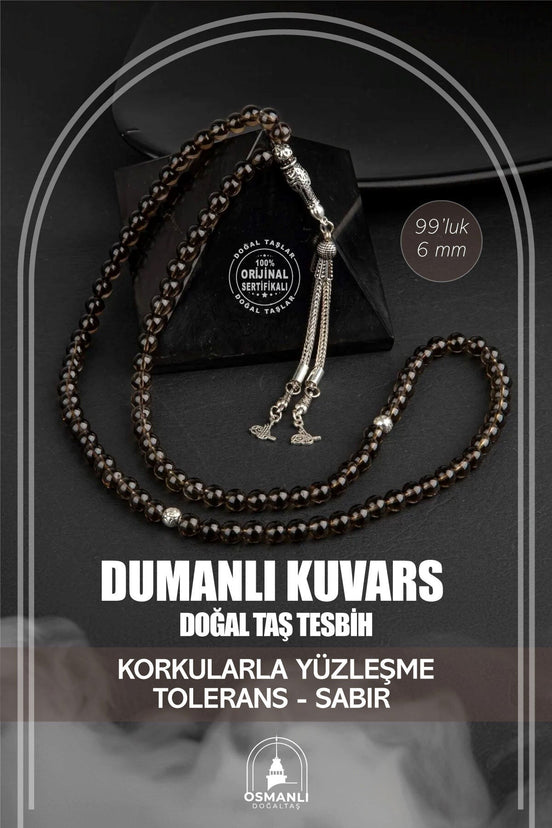 Dumanlı Kuvars Doğal Taş Tesbih 99luk - 6mm