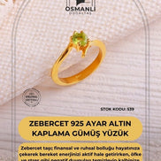 Zebercet 925 Ayar Altın Kaplama Gümüş Yüzük (SK:539)