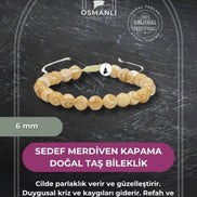 Sedef 6mm Merdiven Kapama Doğal Taş Bileklik