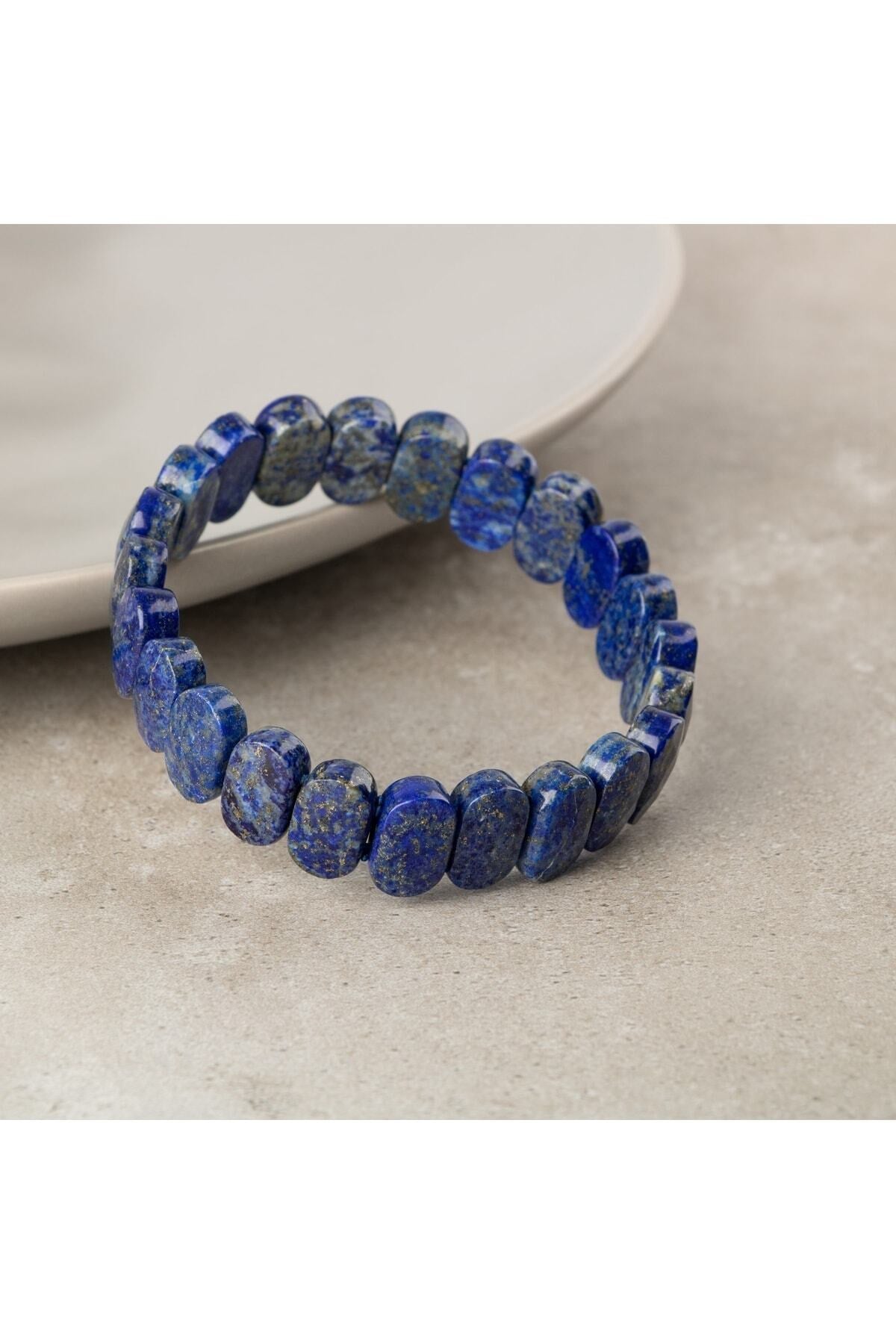 Lapis Lazuli Doğal Taş Geniş Kesim Bileklik