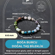 MuhammedMasumCo Boğa Burcu Doğal Taş Bileklik