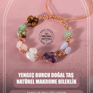 Yengeç Burcu Bileklik Ametist, Ay Taşı, Kalsedon, Kaplan Gözü, Krizopras, Pembe Kuvars, Yeşil Aventurin