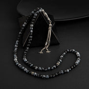 Karlı Obsidyen Doğal Taş Tesbih 99’luk – 6mm El İşçiliği