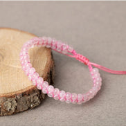Pembe Kuvars (Gül Kuvars) 3-4mm Çift Sıra Doğal Taş Bileklik