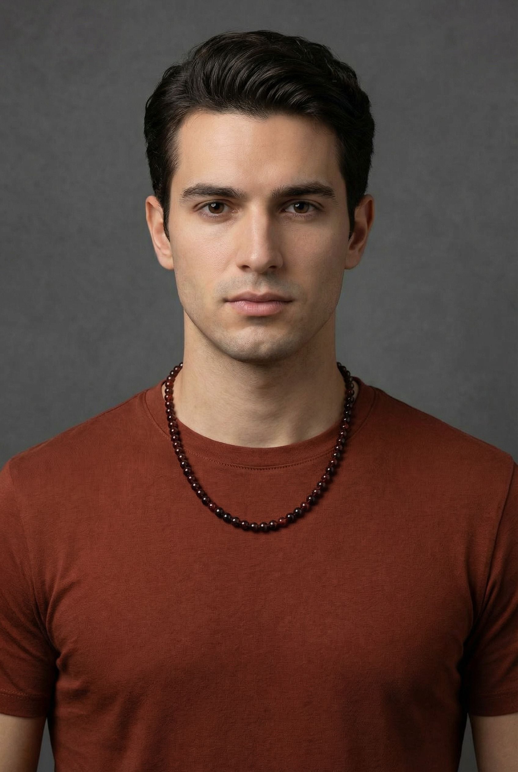 Sertifikalı Kaya Damla Kehribar 8 mm Kolye – 45 cm