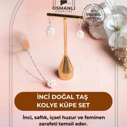 İnci Doğal Taş Kolye Küpe Set