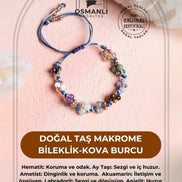 Doğal Taş Makrome Bileklik-Kova Burcu