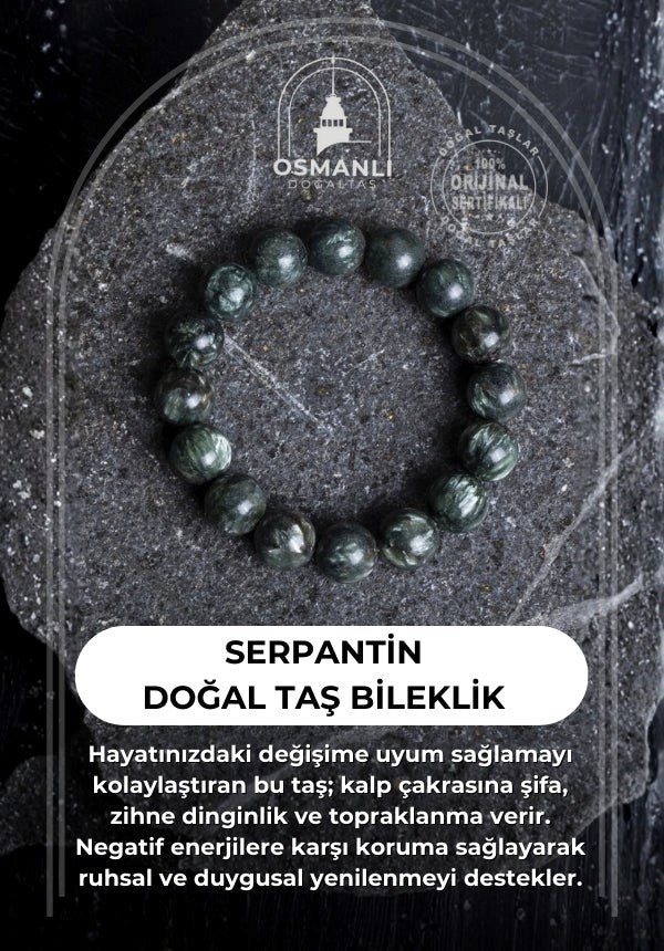 Serpantin Doğal Taş Bileklik