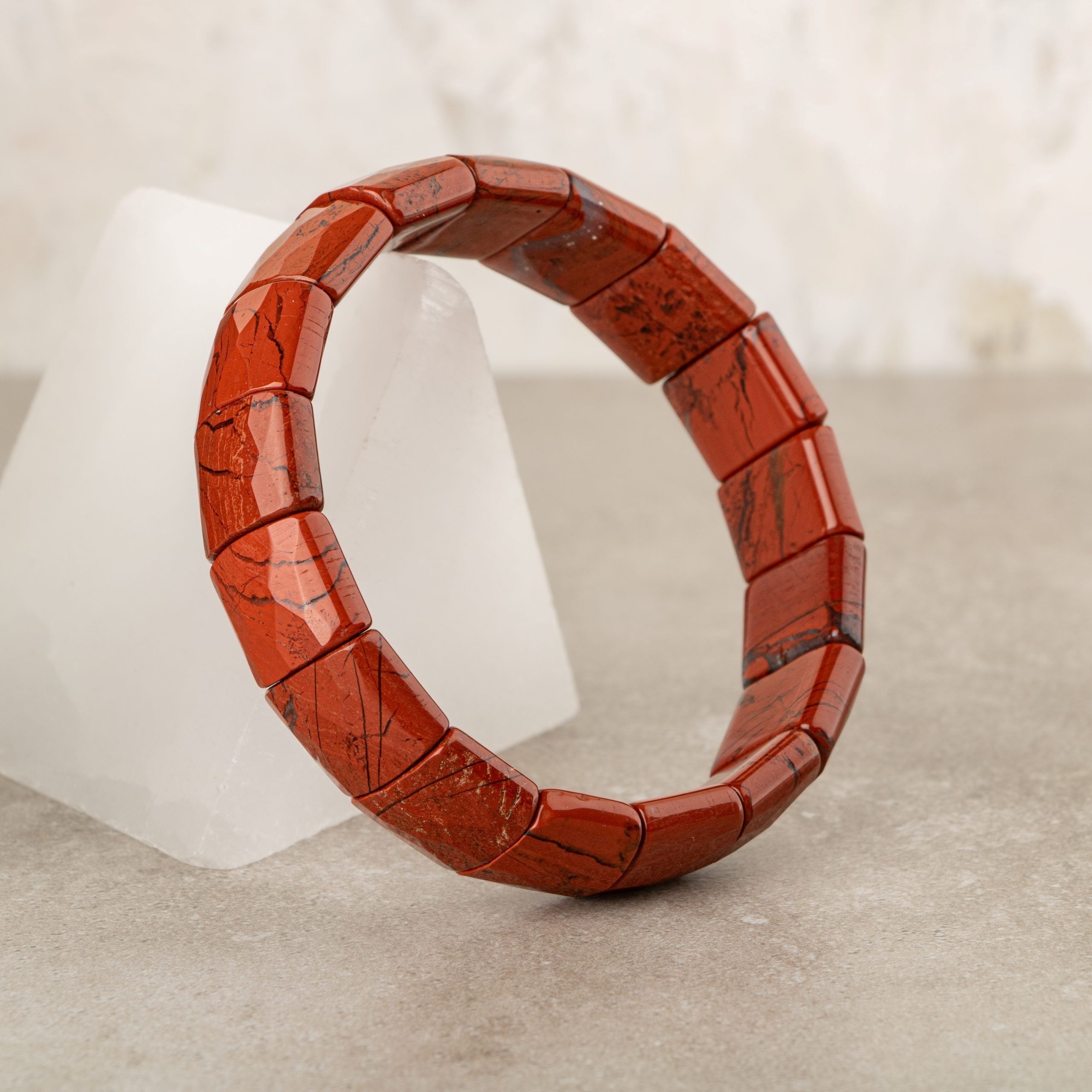 Dragon Jasper Doğal Taş Balık Sırtı Geniş Kesim Bileklik – Unisex El İşçiliği