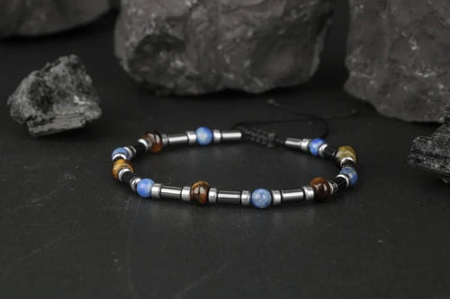 Kaplan Gözü-Hematit-Lapis Lazuli Doğal Taş Bileklik