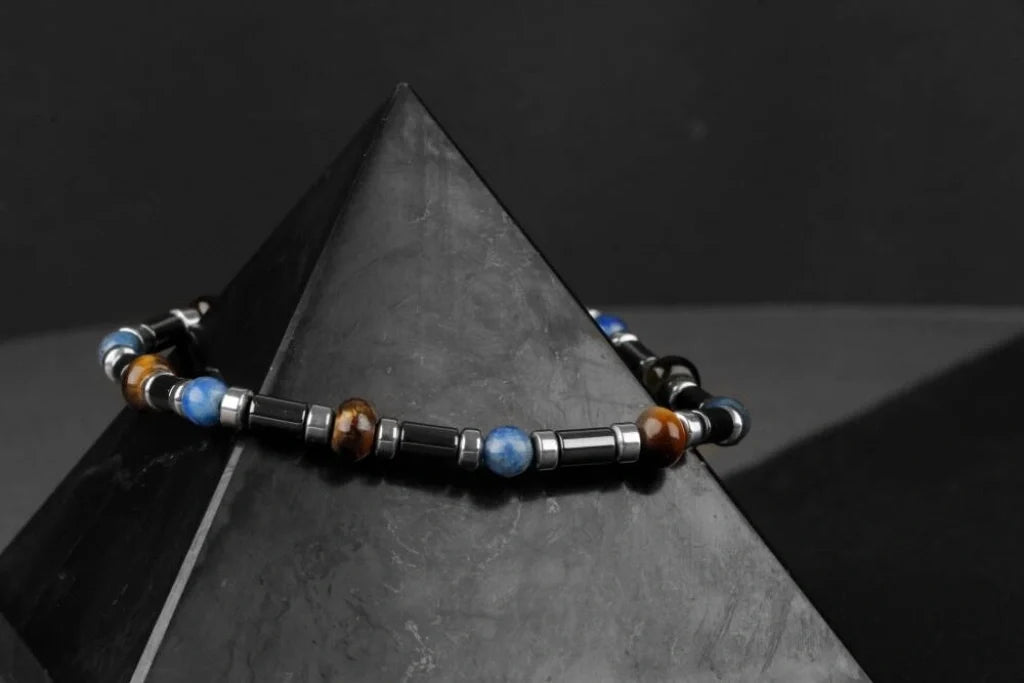 Kaplan Gözü-Hematit-Lapis Lazuli Doğal Taş Bileklik