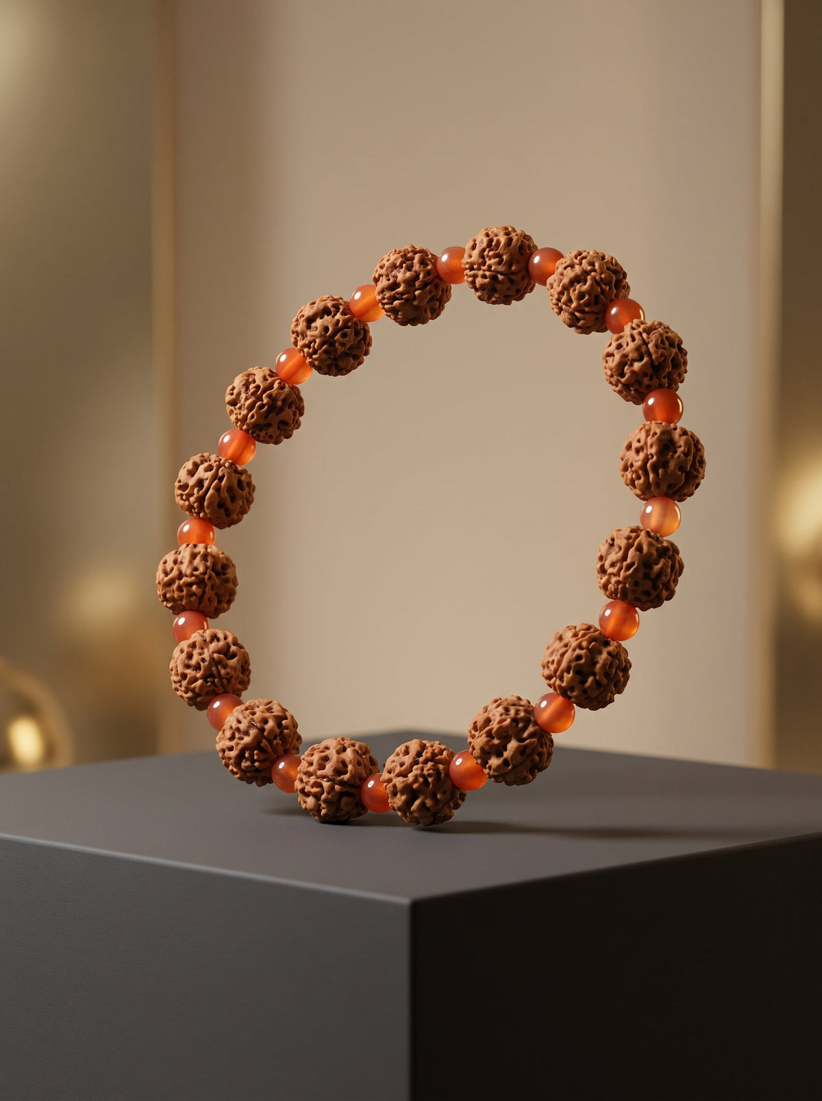 Rudraksha - Madagaskar Akik Doğal Taş Bileklik