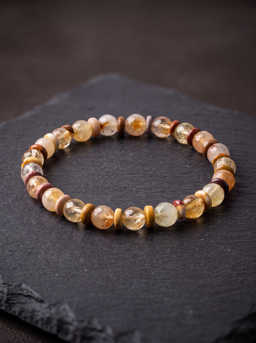 Sitrin - Renkli Jasper Doğal Taş Bileklik (6 mm)