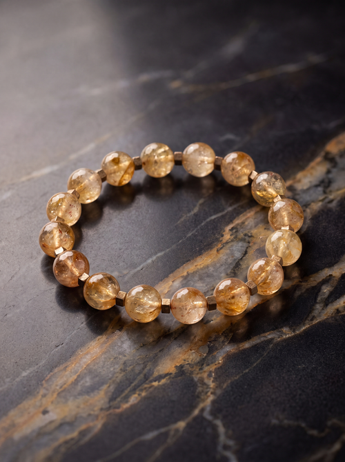Sitrin - Jasper Doğal Taş Bileklik (10 mm)
