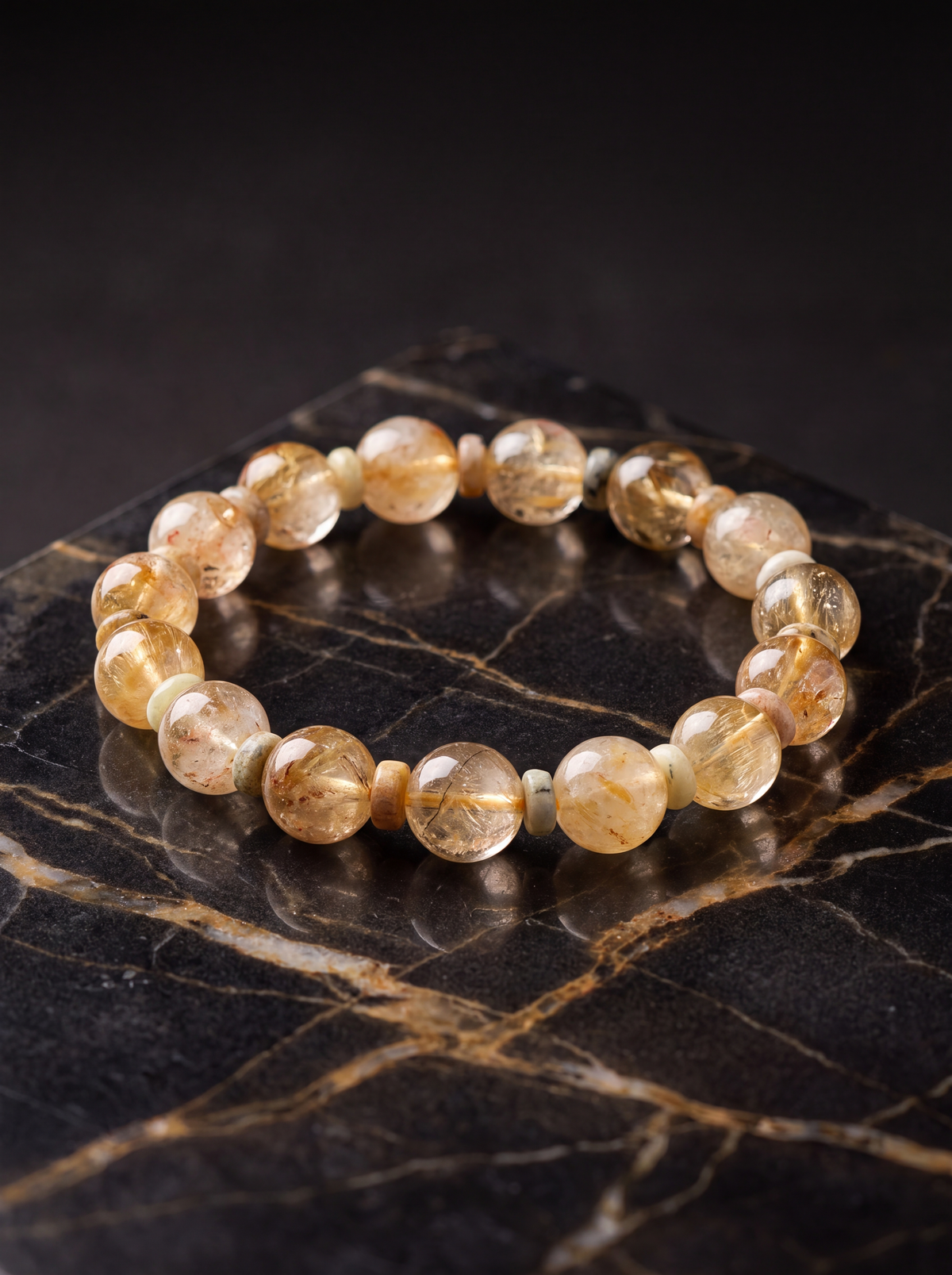 Sitrin - Opal Doğal Taş Bileklik (10 mm)