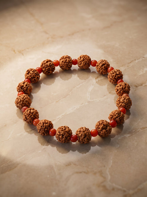 Rudraksha - Madagaskar Akik Doğal Taş Bileklik