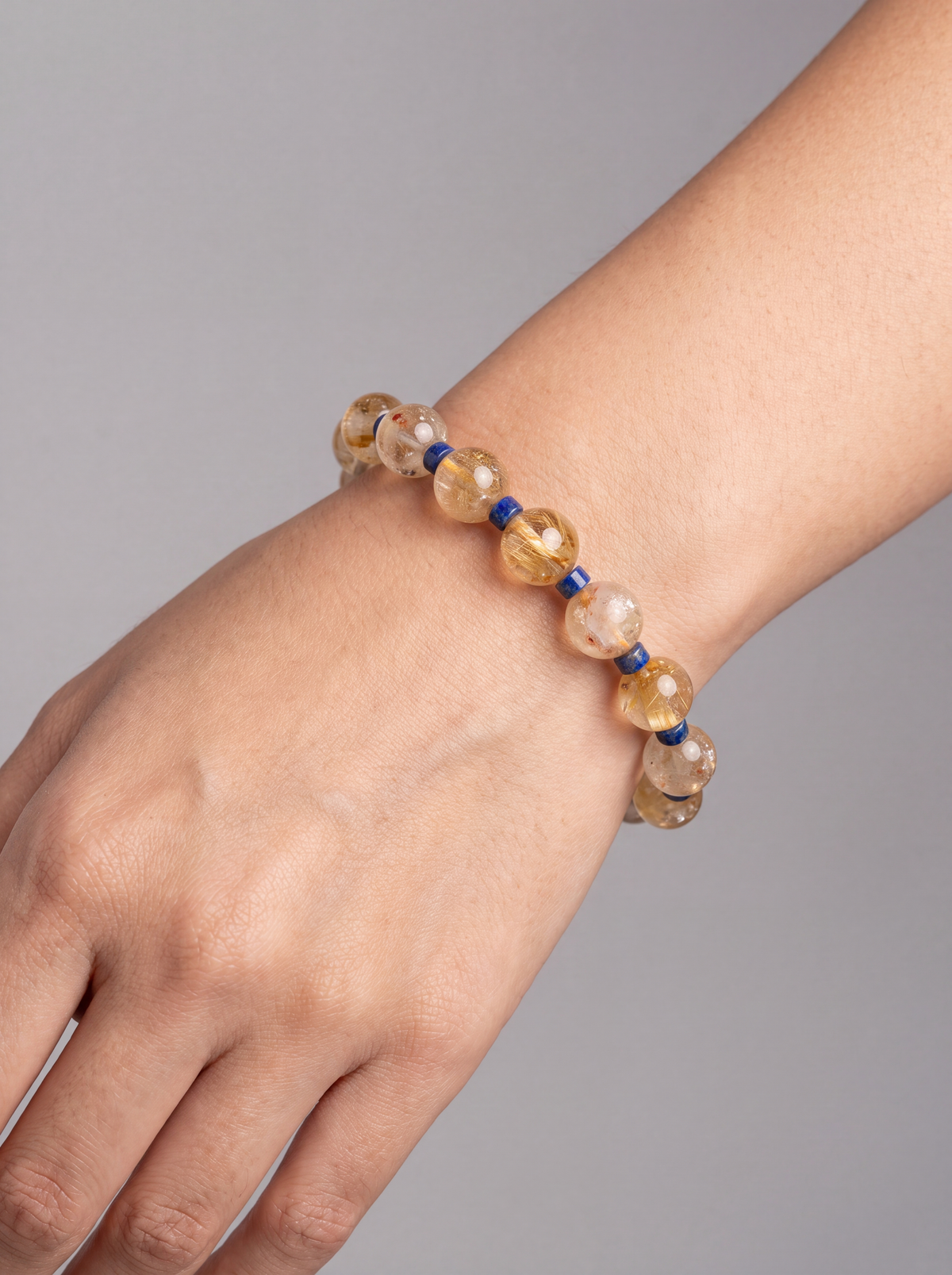 Sitrin - Lapis Doğal Taş Bileklik (10 mm)